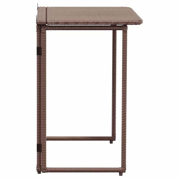 Trädgårdsbord - EXKLUSIV HEM - Fällbar - Polyrotting brun - 90x51x75 cm - Stålram brun