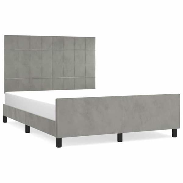 Maison Exclusive - Sängram utan madrass ljusgrå 140x190 cm sammet