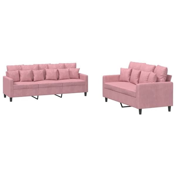 Maison Exclusive - Sæt af 2 sofaer med puder i rosa velour