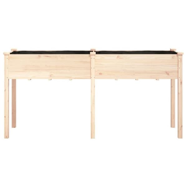 Maison Exclusive - Blomlåda med foder 161x45x76 cm massiv gran