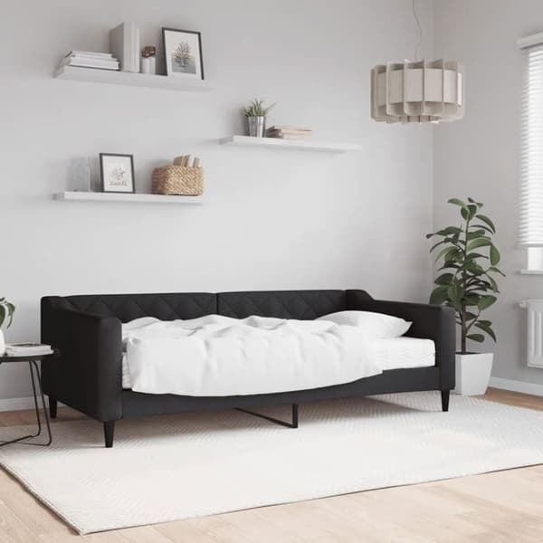 Maison Exclusive - Sengebænk med sort madras 90x190 cm stof
