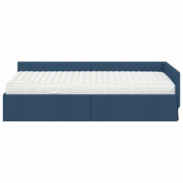 Maison Exclusive - Hörnsängram med madrass 2 pc Blå 80 x 200 cm tyg Blå