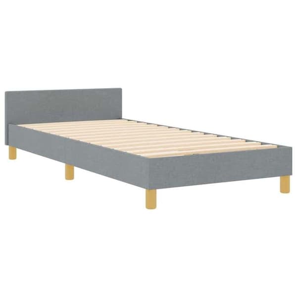 Sängram - EXKLUSIV HEM - 90 x 190 cm - Sammetstyg - Dold förvaring - Lattsängbotten Ljusgrått