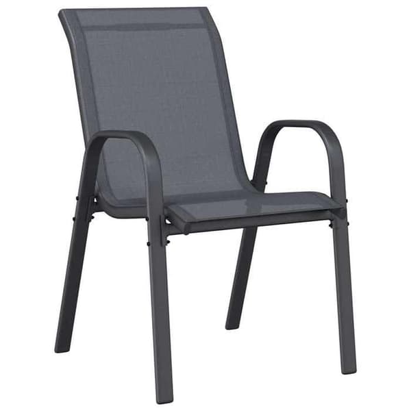 Maison Exclusive - Stapelbara trädgårdsstolar set om 2 Grå Textilene