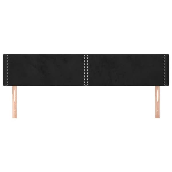 Maison Exclusive - Päätylevy korvilla Musta 203x16x78/88 cm Sametti Svart