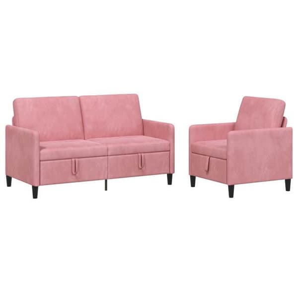 Maison Exclusive - Soffa med förvaring 2 st Rosa Polyester