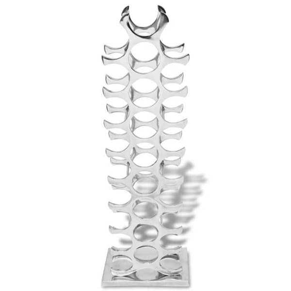 Pulloteline - Exclusive-koti - Hopeanvärinen alumiini - 27 pulloa - 33x19x102 cm Silver