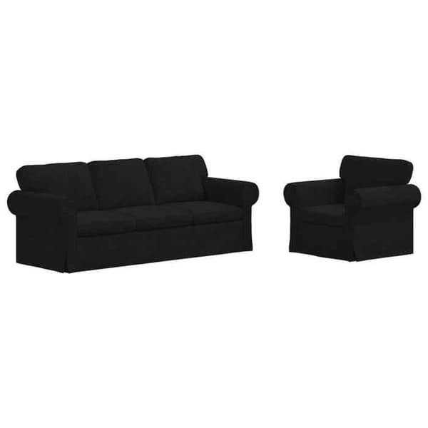 Maison Exclusive - 2 kpl sohvasetti musta kangas Svart