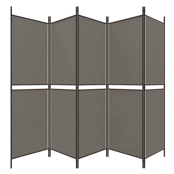 Adskillelsesvæg - EKSKLUSIV HUS - 5 paneler 250x220 cm - 100% polyester stof - Antracit - Sammenfoldelig antracit
