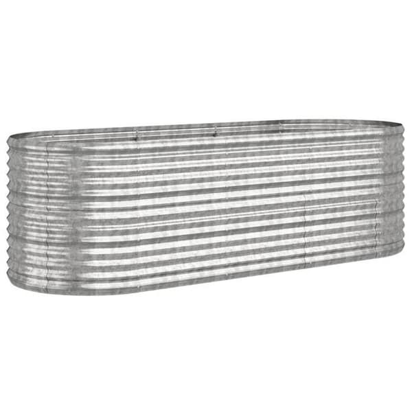 Maison Exclusive - Upphöjd trädgårdssäng i galvaniserat stål, silverfärgad Silver
