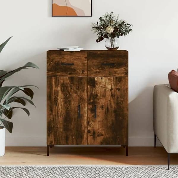 Maison Exclusive - Buffé i rökig ek 69,5x34x90 cm ingenjörsträ