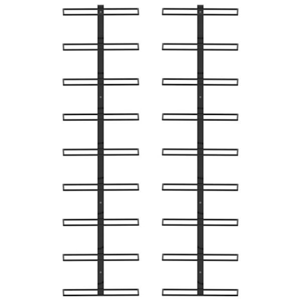 Seinälle asennettavat viinitelineet 18 pullolle 2 kpl Black Iron96 [cm] Svart