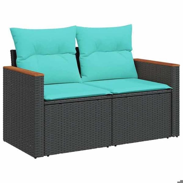 Havemøbel sæt - MAISON EXCLUSIVE - Sofa 13 stk - Sort - PE Rattan - Akacietræ bordplade Svart