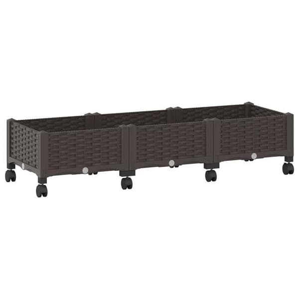 Maison Exclusive - Blomlåda med Hjul Brun 120 x 40 x 29 cm PP