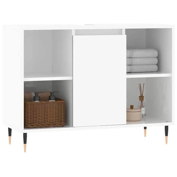 Maison Exclusive - Hvid glans badeværelsesskab 80x33x60 cm