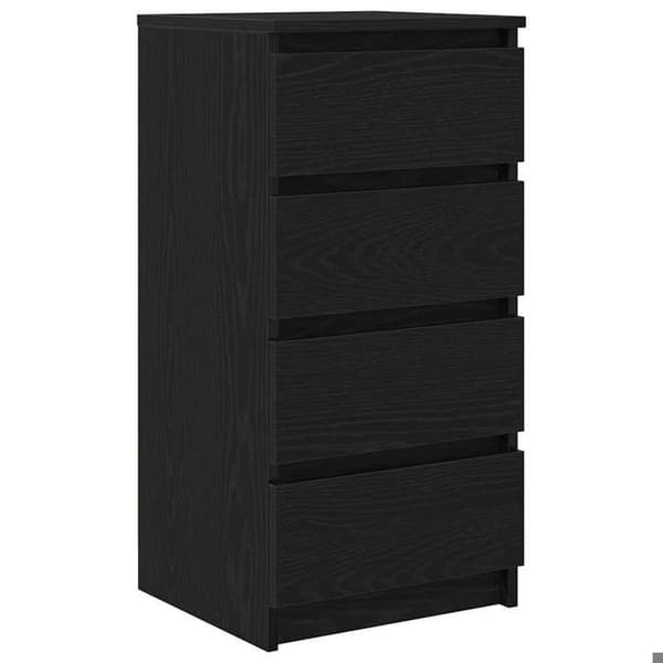 Maison Exclusive - Buffet i sort egetræ 37,5x35x76 cm i ingeniørtræ