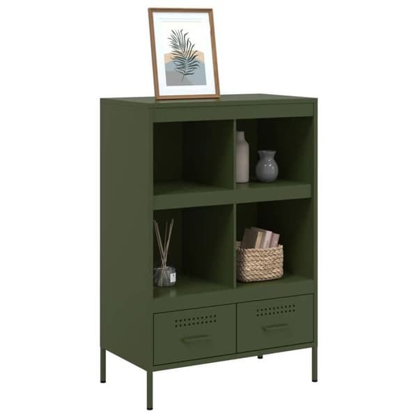 Maison Exclusive - Buffé hög olivgrön 68x39x101,5 cm stål
