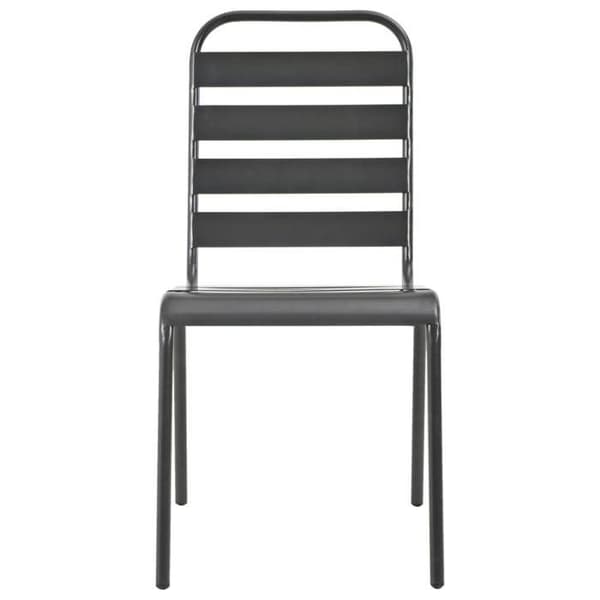 Maison Exclusive - Udendørs stole sæt af 4 Design med lameller Mørkegrå stål
