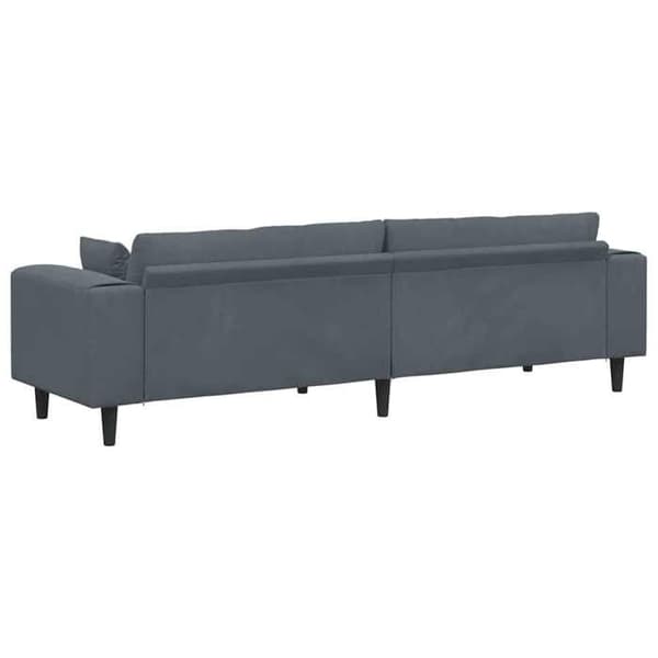 Divaani - MAISON EXCLUSIVE - 250 x 77 x 76 cm - Tummanharmaa sametti - Jousityyny - Vanerikehys Mörkgrå