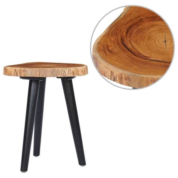 Maison Exclusive - Sofabord 40x45 cm Solid Teak naturligt och svart
