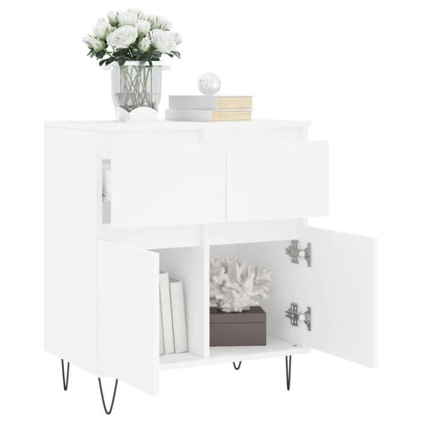 Maison Exclusive - Buffé Vit 60x35x70 cm Ingenjörsträ
