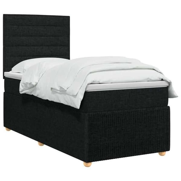 Maison Exclusive - Boxspring-sänky mustalla patjalla 90 x 190 cm Kangas