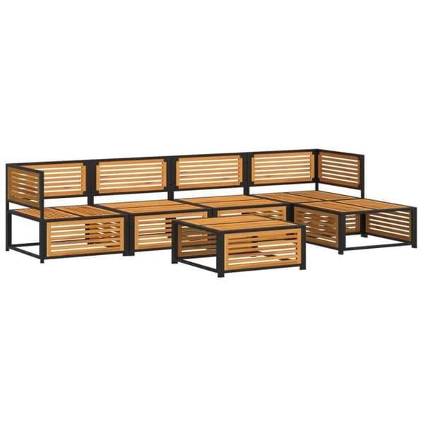 Maison Exclusive - Havemøbler med puder 6 stk solid akacietræ