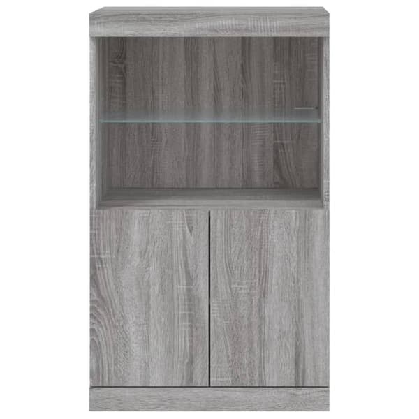Maison Exclusive - Buffet med LED-lys sonoma grå 60,5x37x100 cm
