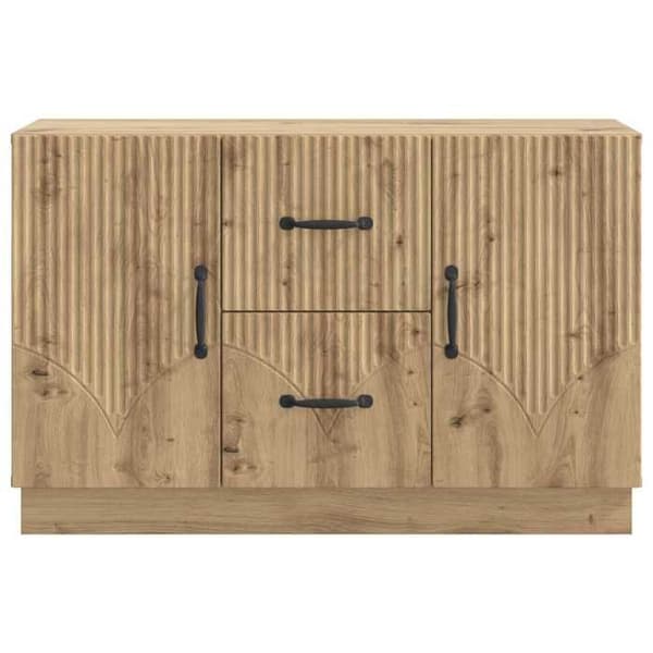 Maison Exclusive - Buffet i håndlavet egetræ 89 x 34,5 x 57 cm Ingeniørtræ