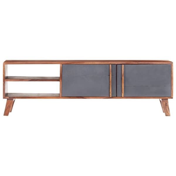 Maison Exclusive - TV-møbel grå 140x30x45 cm solid træ Grå