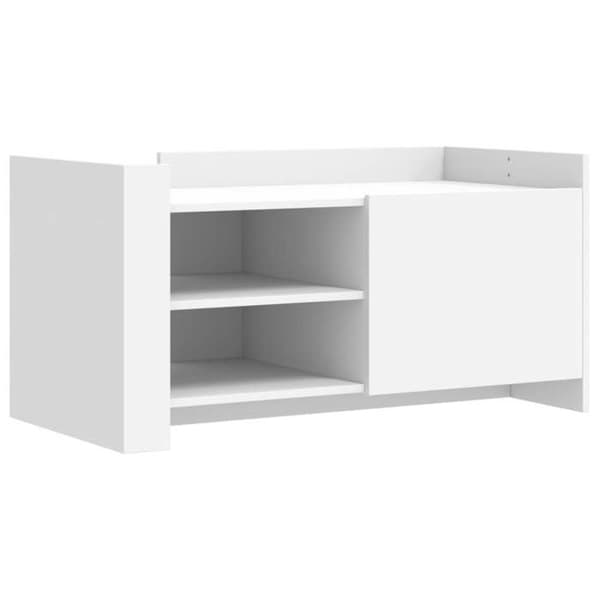 Bord - EKSKLUSIV HUS - 100 x 50 x 50 cm - Ingeniørtræ - Stort opbevaring - Vendbare paneler Vit