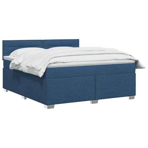 Maison Exclusive - Boxspring säng med madrass Blå 140 x 190 cm Tyg Blå