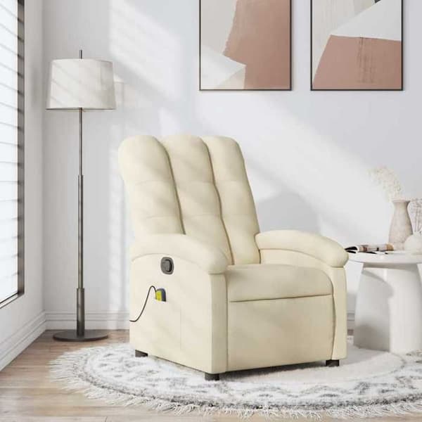 Maison Exclusive - Massage lænestol i cremefarvet stof