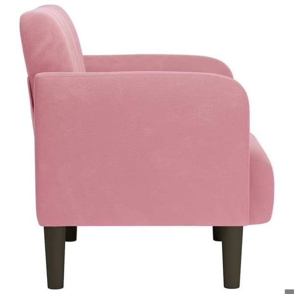 Stol - EKSKLUSIV HUS - 54 cm - Velour - Armlæn - Rosa Ros