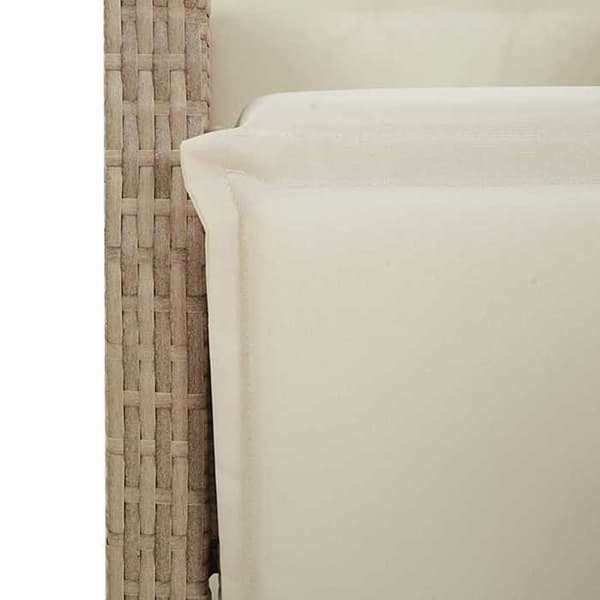 Maison Exclusive - Bistroset 3 delar med beige kuddar i flätad resin