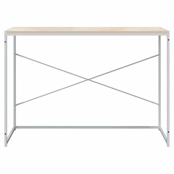 Maison Exclusive - Hvid egetræ computerbord 110x60x70 cm Ingeniørtræ