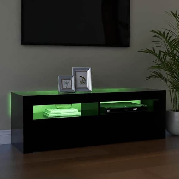 Maison Exclusive - TV-møbel med LED-lys sort 120x35x40 cm Svart