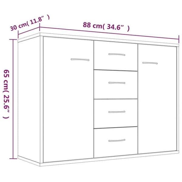 Maison Exclusive - Buffet Røget Eg 88x30x65 cm Ingeniørtræ Rökt ek