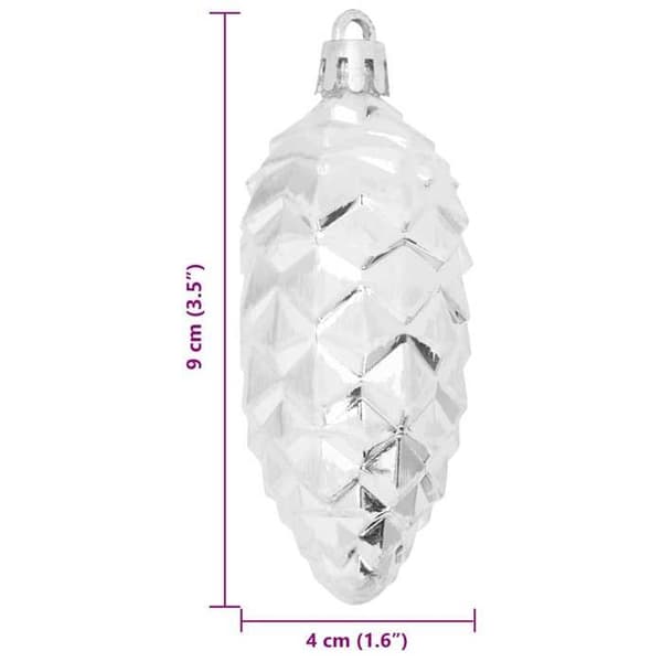 Maison Exclusive - Julefyrrekogle Bold 40 stk Sølv 4 x 9 cm Plastik