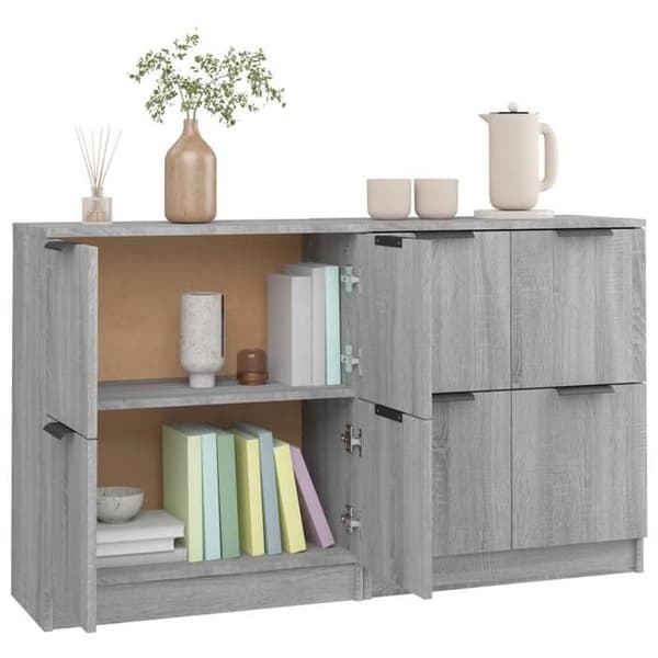 Maison Exclusive - Buffeter 2 stk Sonoma grå 60x30x70 cm Ingeniørtræ Sonoma grå