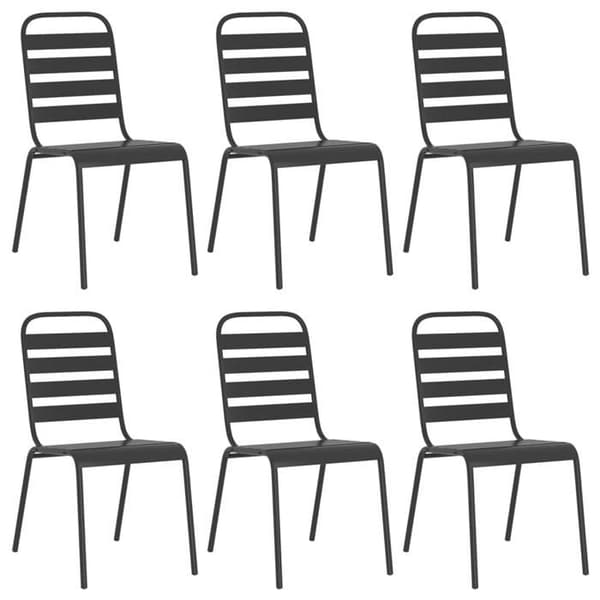 Maison Exclusive - Trädgårdsset 7 delar antracit stål