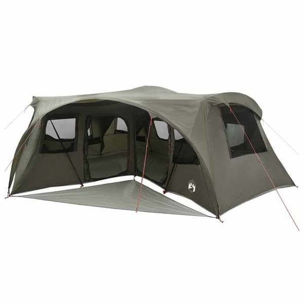 Familjetält - EXKLUSIVT HUS - Armégrön - 6 platser - Polyester 185T PU - 3 sovrum