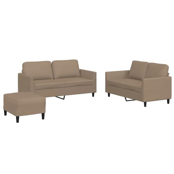 Maison Exclusive - Sæt af 3 sofaer med puder Cappuccino Simil læder