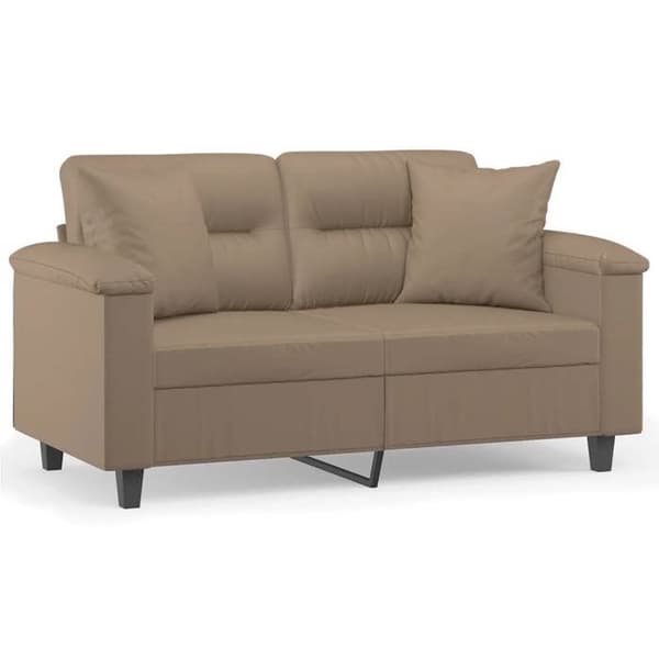 Maison Exclusive - Soffa 2 platser med kuddar cappuccino 120 cm konstläder
