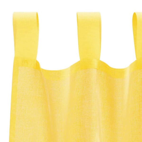 Verho - MAISON EXCLUSIVE - 2 kpl - Renkaat - Keltainen - 100% polyesteri gul