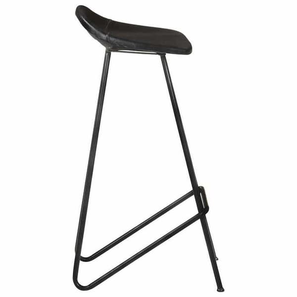 Maison Exclusive - Barstolar set om 4 svart äkta läder