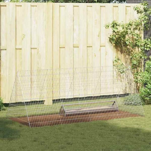 Exklusivt hus - Silverfärgad hönsgård 215 x 100 x 85 cm Galvaniserat stål Silver