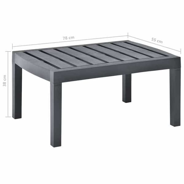 Maison Exclusive - Trädgårdsbord Anthracite 78x55x38 cm Plast antracit