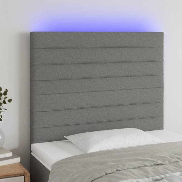 Maison Exclusive - LED Hovedgærde Mørkegrå 80x5x118/128 cm Stof mörkgrå