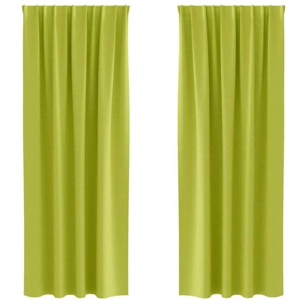 Maison Exclusive - Mörkläggande gardiner med ringar 2 st Grön 225 x 140 cm Grön